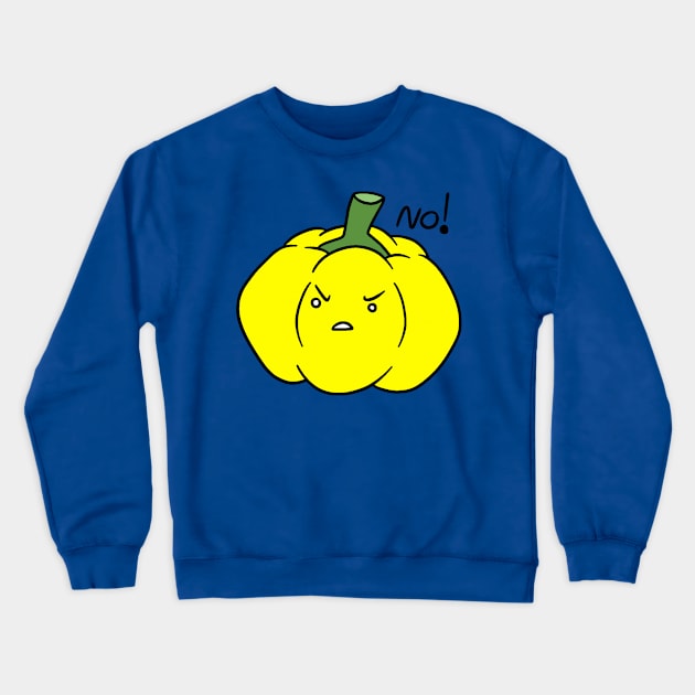 No - Yellow Bell Pepper Crewneck Sweatshirt by saradaboru